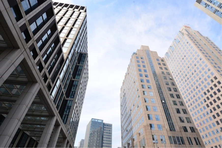 commercial office buildings representing assets assessed by lenders for commercial mortgage financing